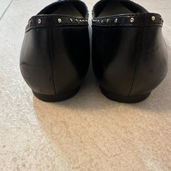 VIA SPIGA BLACK SILVER STUDDED POINT TOE BALLET FLATS SIZE 8 CITY CONTEMPORARY - Picture 7 of 8